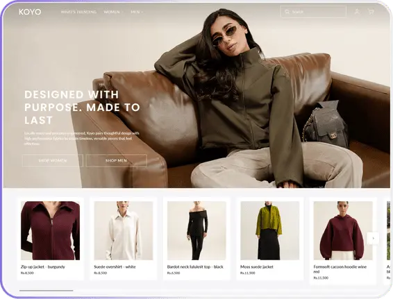 Webzo.io Web Development Services showcasing a client website project
