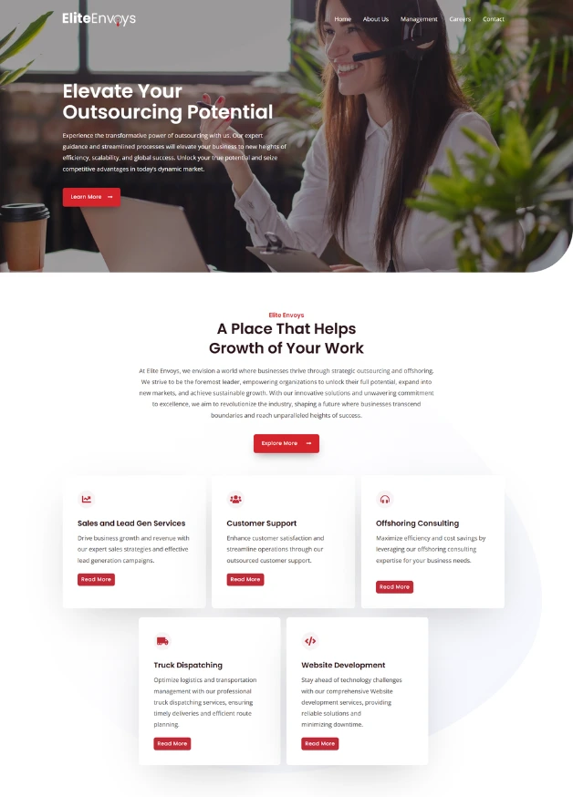 Elite Envoys website developed by Webzo – Web Development & SEO Company