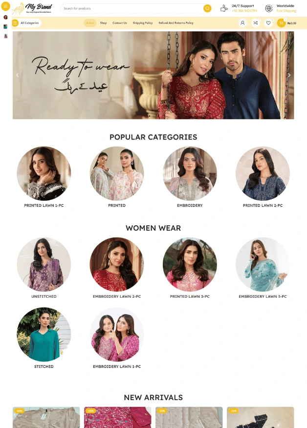 My Brand Store e-commerce website created by Webzo – Web Development Services